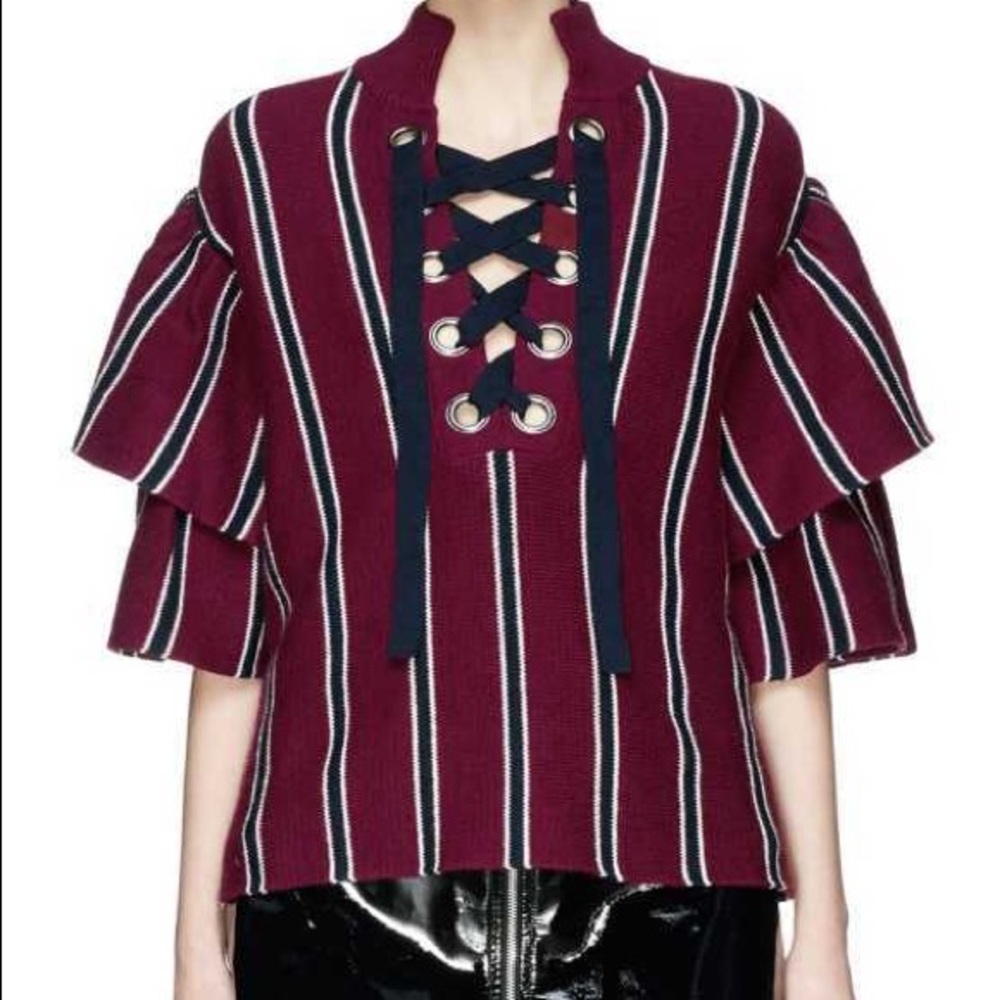 Self Portrait Frill Sleeved Sweater